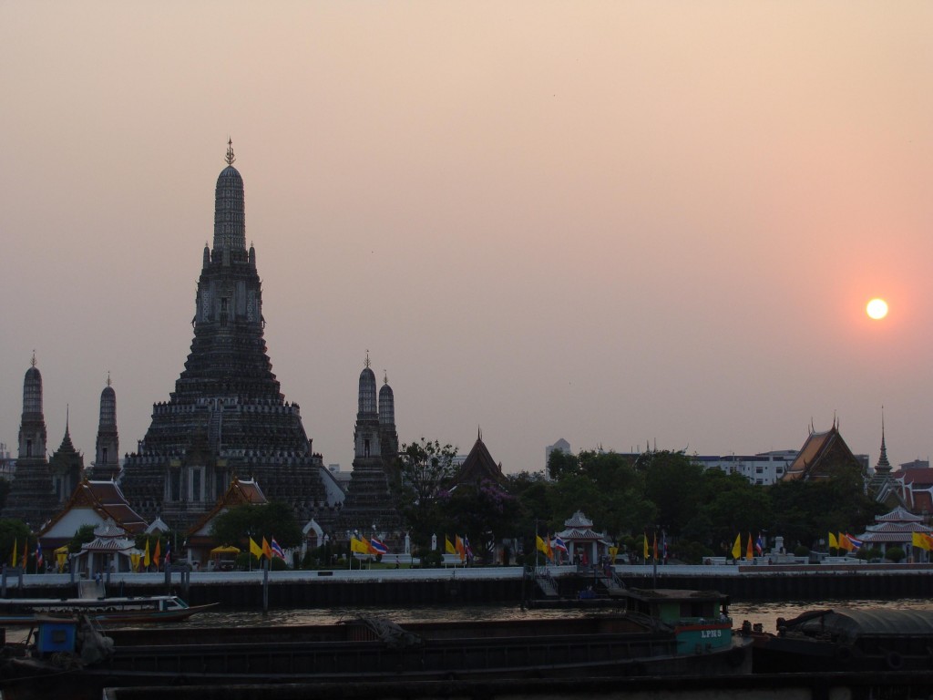 Sunset and the Wat Arun