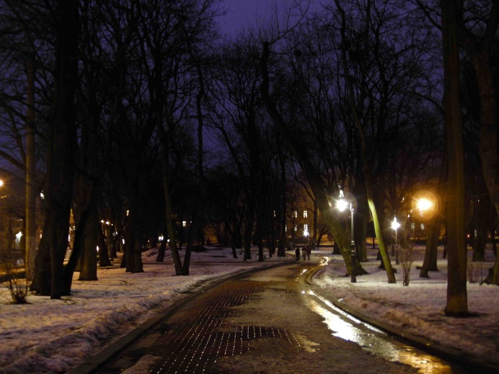 Ivan Franko Park at night