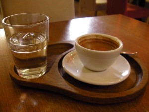 Espresso and water.