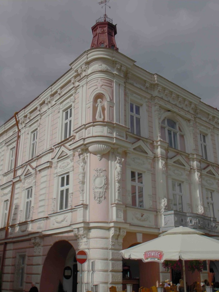 Przemysl pink building.