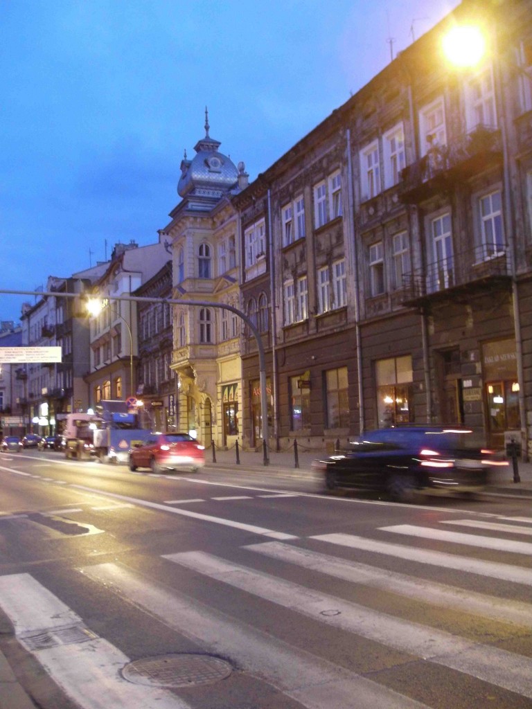 Przemysl street at night.