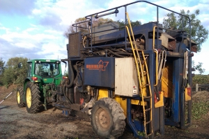 Tractor and Grape Harvester