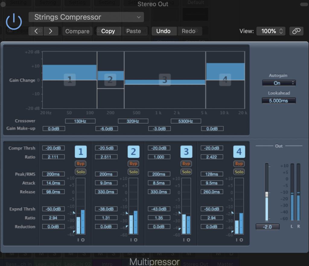 Strings compressor