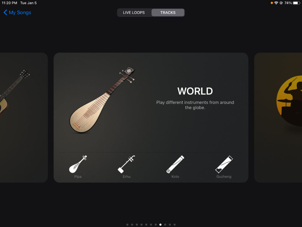 World instruments in Garageband